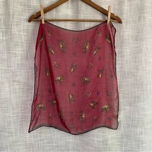 GAP Red Floral Scarf